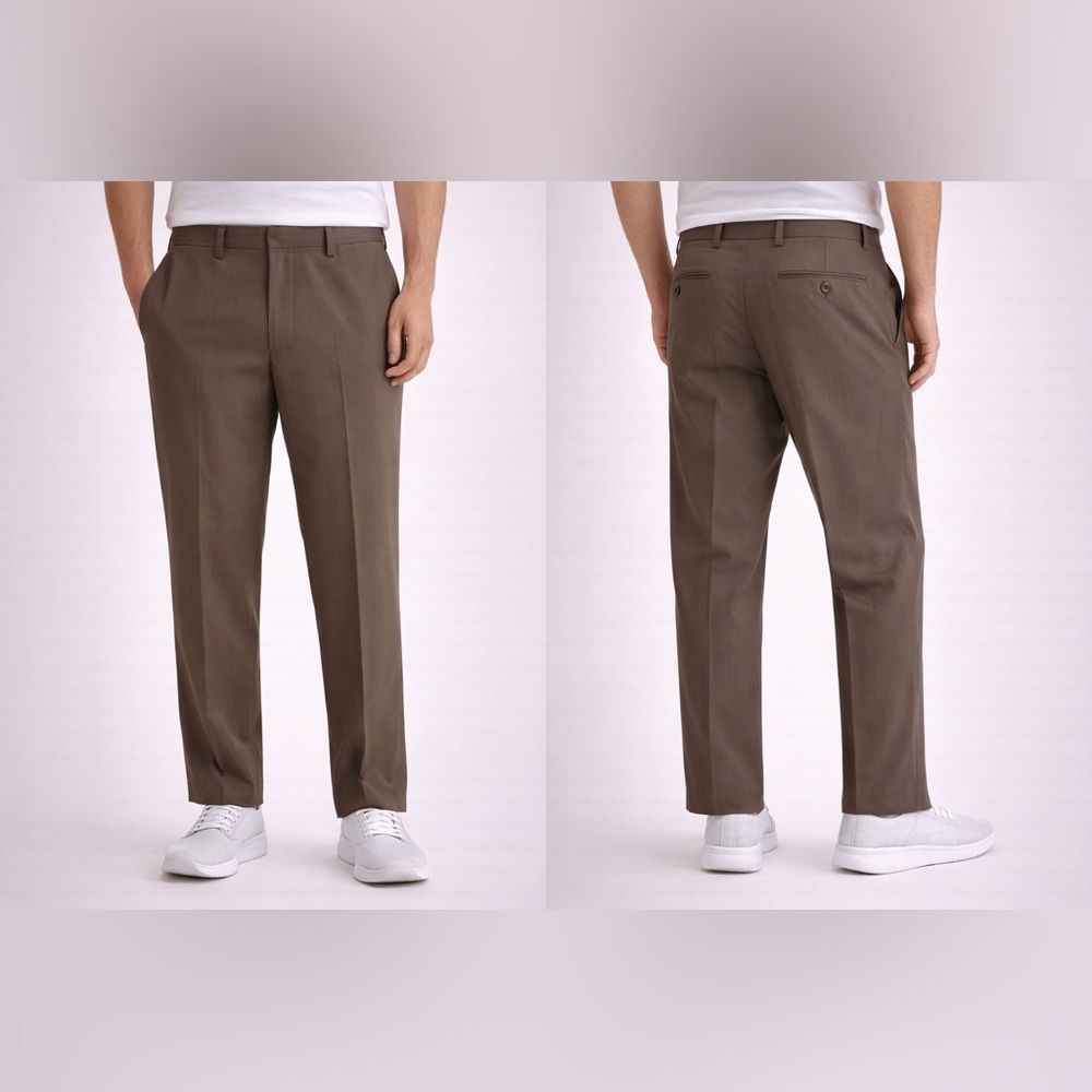 Pronto Uomo Classic Brown Dress Pants 100% wool size 35